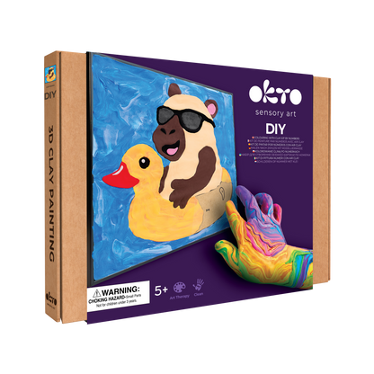 OKTO Clay-by-Numbers Kit – “Capybara” (11.4” x 11.4”)