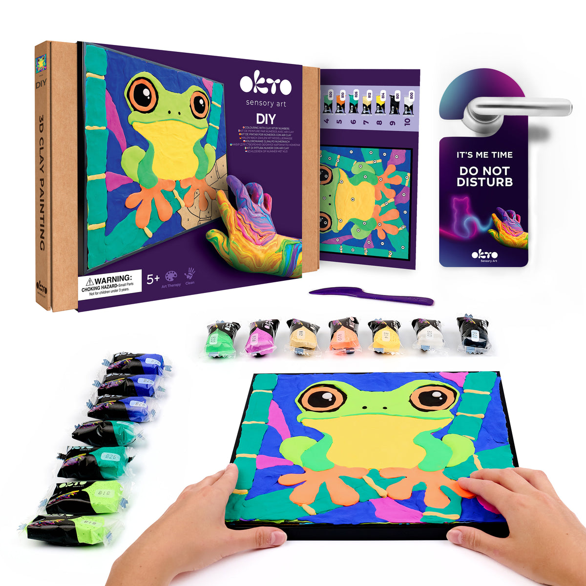 OKTO Clay-by-Numbers Kit – “Frog” (11.4” x 11.4”)