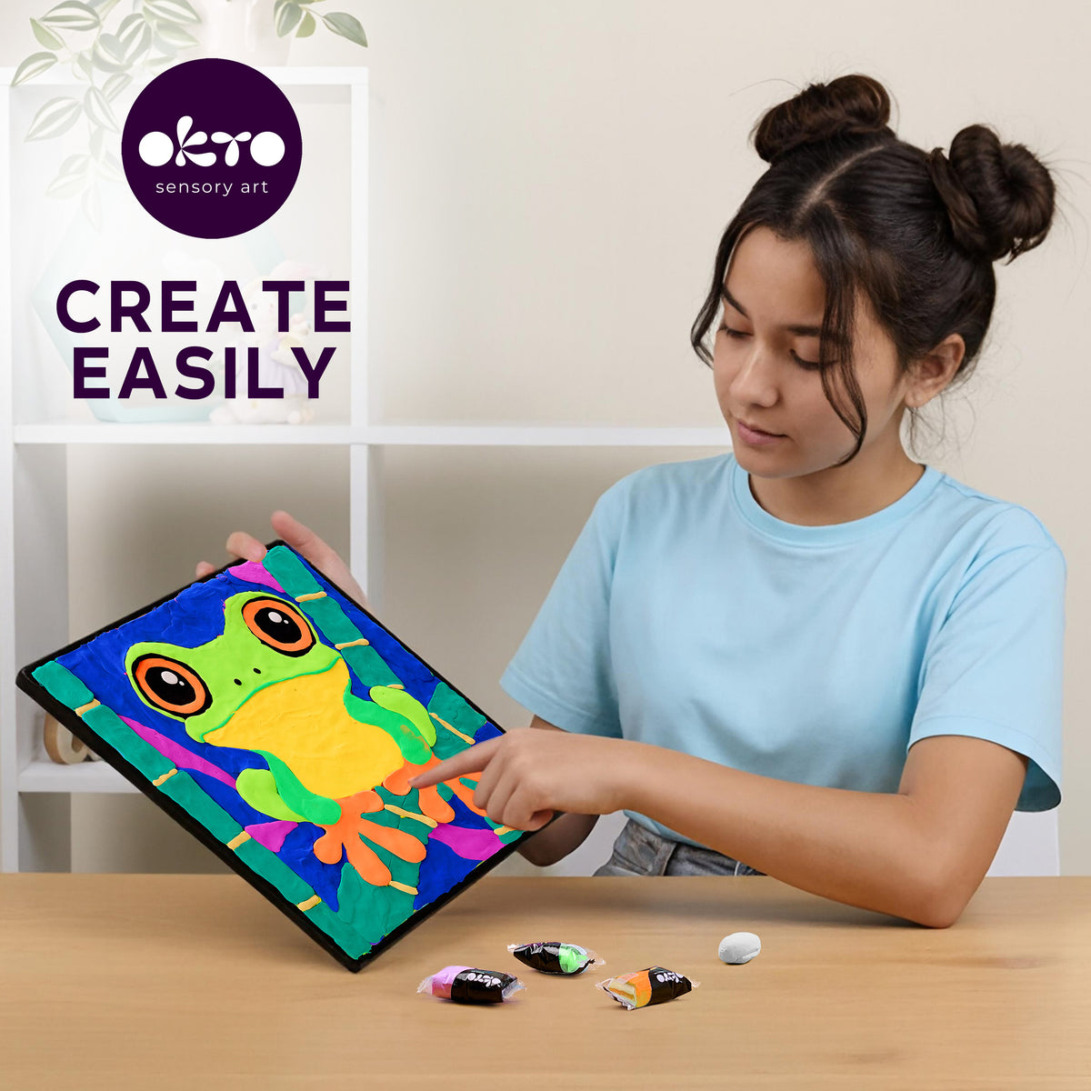 OKTO Clay-by-Numbers Kit – “Frog” (11.4” x 11.4”)
