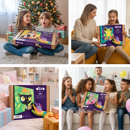 OKTO Clay-by-Numbers Kit – “Frog” (11.4” x 11.4”)