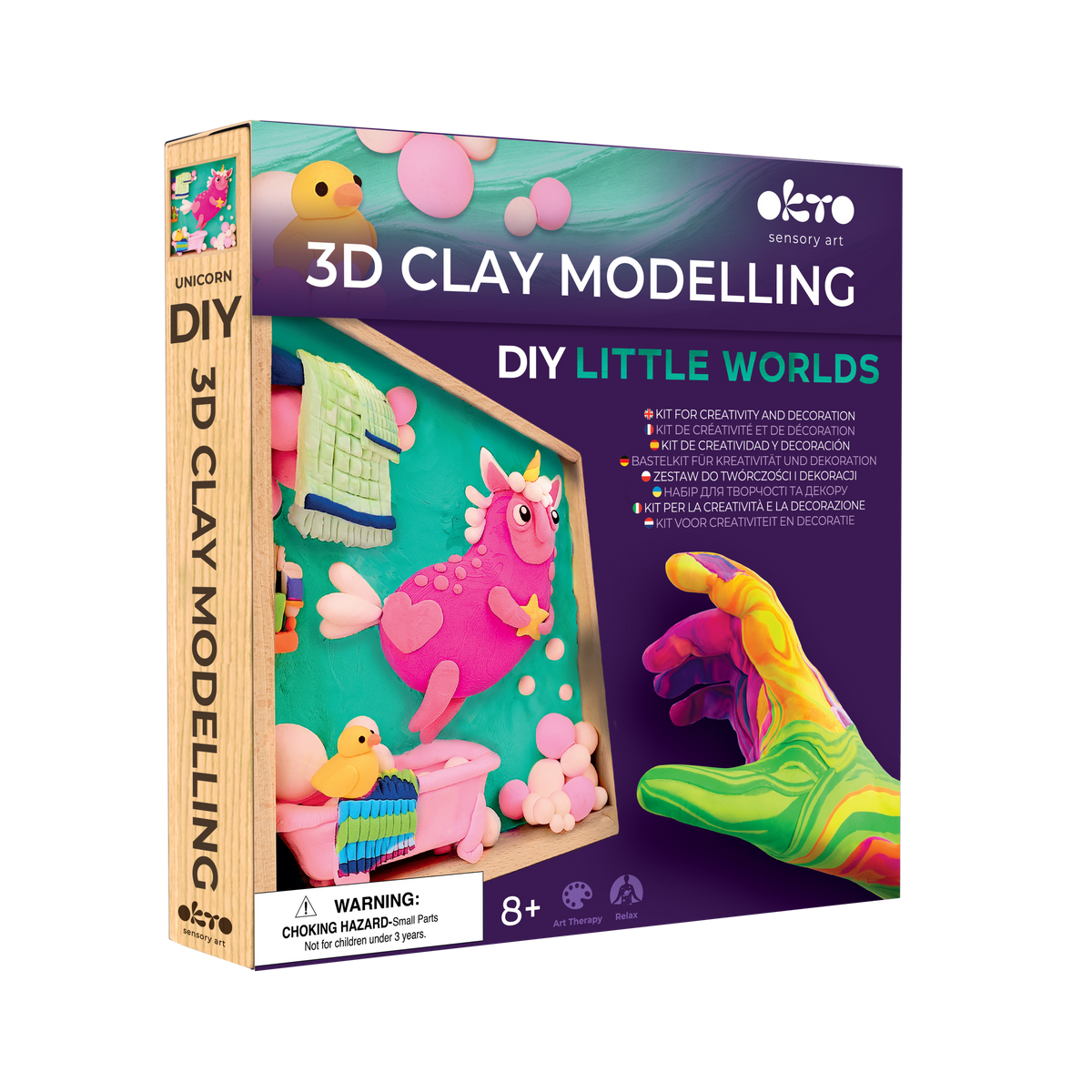 OKTO Little Worlds — Unicorn — Foam Air‑Dry Clay Wooden Art Kit (~8.3″ Square) — Ages 8+ (Copy)