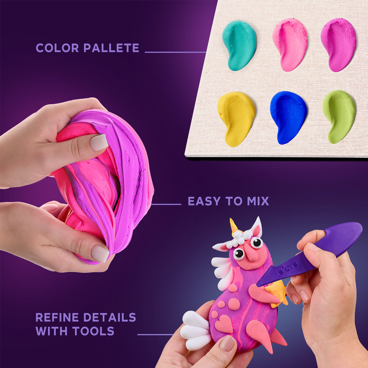 OKTO Little Worlds — Unicorn — Foam Air‑Dry Clay Wooden Art Kit (~8.3″ Square) — Ages 8+ (Copy)