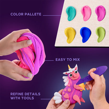 OKTO Little Worlds — Unicorn — Foam Air‑Dry Clay Wooden Art Kit (~8.3″ Square) — Ages 8+ (Copy)