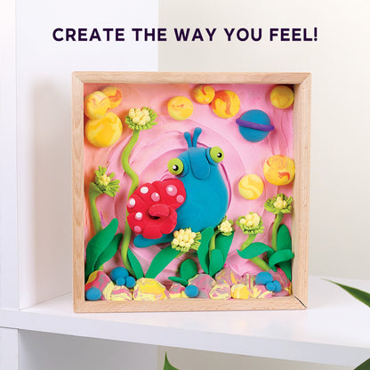 OKTO Little Worlds — Snail — Foam Air‑Dry Clay Wooden Art Kit (~8.3″ Square) — Ages 8+