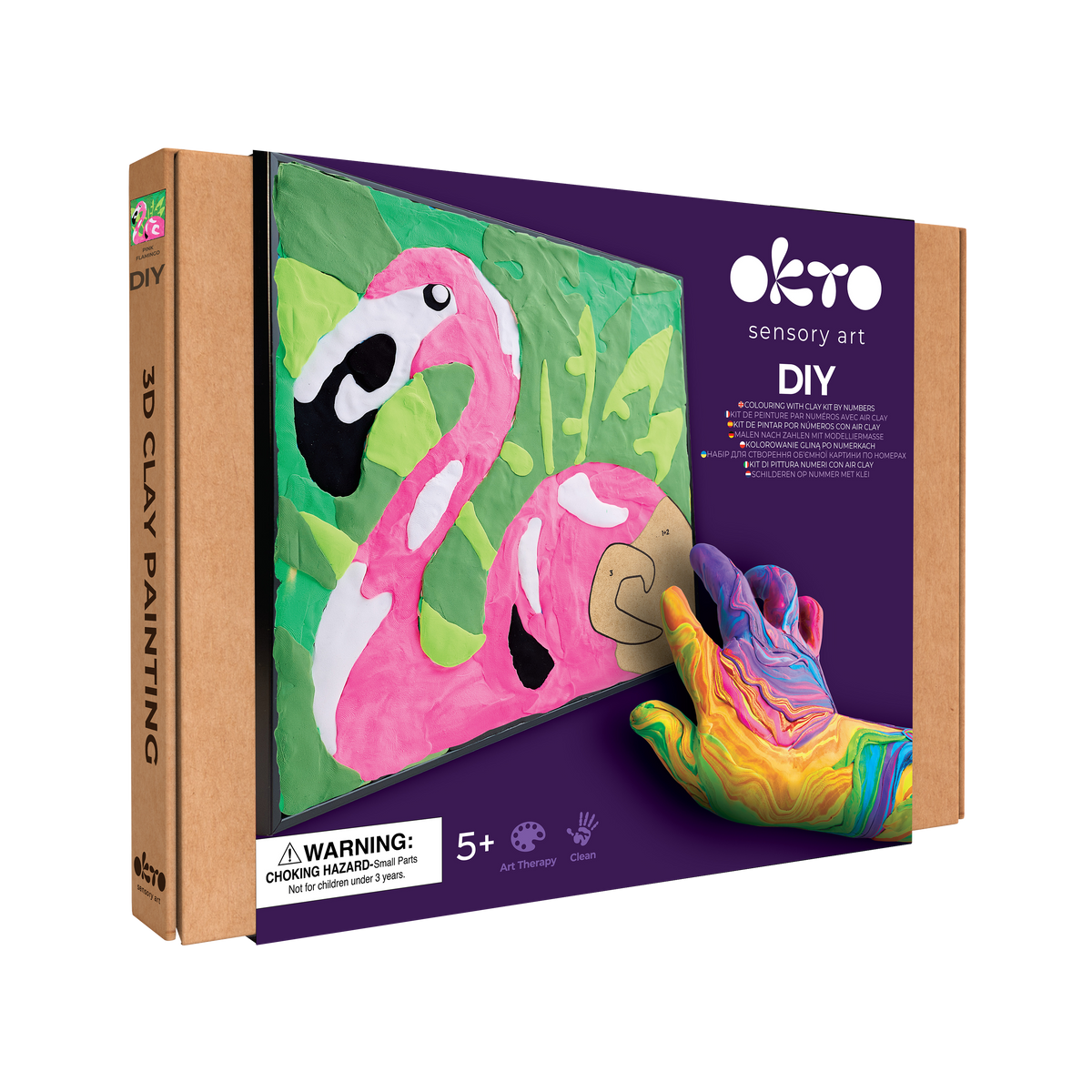 OKTO Clay-by-Numbers Kit – “Pink Flamingo” (11.4” x 11.4)