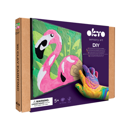OKTO Clay-by-Numbers Kit – “Pink Flamingo” (11.4” x 11.4)
