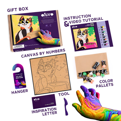 OKTO Clay by Numbers — Funny Cat — (~11.4×11.4 in) — Ages 5+