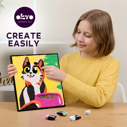 OKTO Clay by Numbers — Funny Cat — (~11.4×11.4 in) — Ages 5+