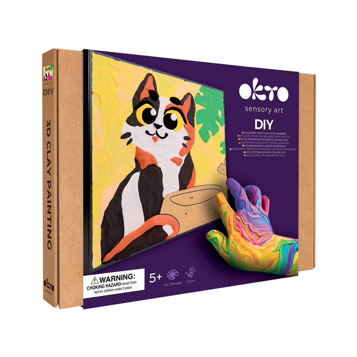 OKTO Clay by Numbers — Funny Cat — (~11.4×11.4 in) — Ages 5+