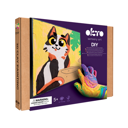 OKTO Clay by Numbers — Funny Cat — (~11.4×11.4 in) — Ages 5+