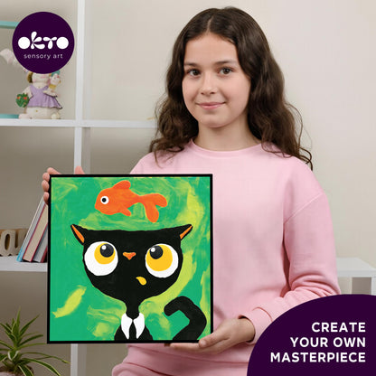 OKTO Clay by Numbers — Black Cat — (~11.4×11.4 in) — Ages 5+