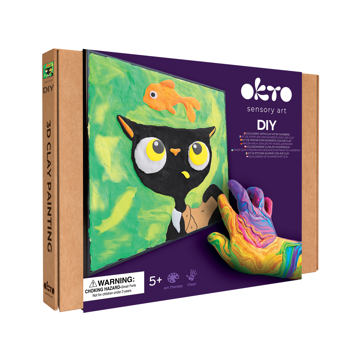 OKTO Clay by Numbers — Black Cat — (~11.4×11.4 in) — Ages 5+