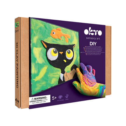 OKTO Clay by Numbers — Black Cat — (~11.4×11.4 in) — Ages 5+