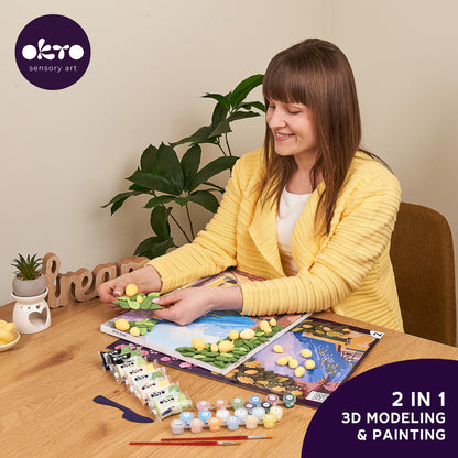 OKTO Air-Dry Clay 3D Painting Kit – Kit Lemon Weekend (11.8 x 15.7 in)
