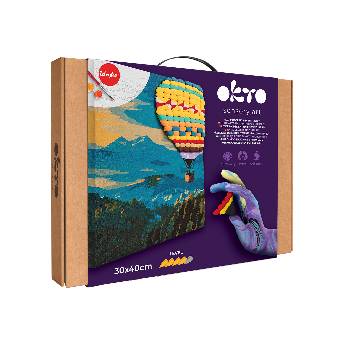 OKTO Air-Dry Clay 3D Painting Kit – Hot Air Balloon (11.8 x 15.7 in)