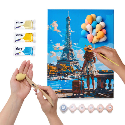 OKTO Air-Dry Clay 3D Painting Kit – Greetings From Paris (11.8 x 15.7 in)