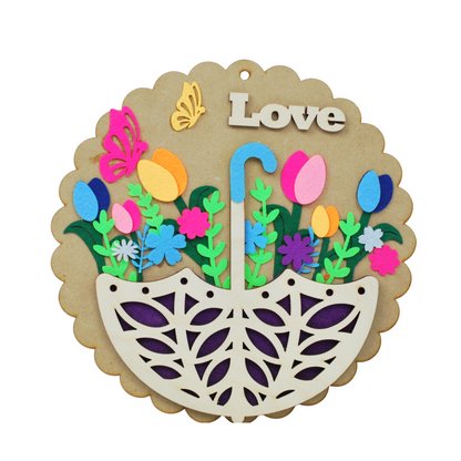 APLI Krapli - APLI Krapli Felt Applique Kit Love Kids Sewing Craft Precut Felt & Safe Needle Ages 6+