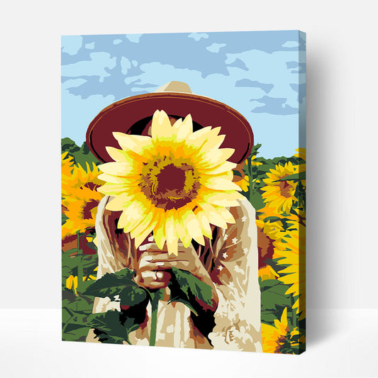 Artwille DIY Paint by Numbers for Adults and Kids - Girl with Sunflower