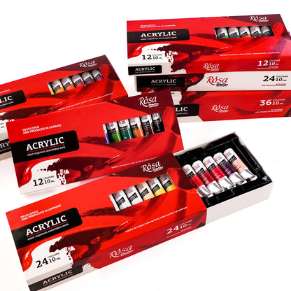 ROSA Studio Acrylic Paint Set - 12x10 ml, Tubes