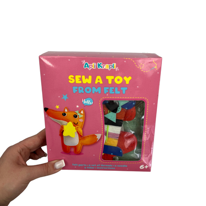 APLI Krapli - APLI Krapli Sewyourself Felt Toy Kit Toy Fox Precut Felt Stuffing Thread & Safe Needle Ages 6+