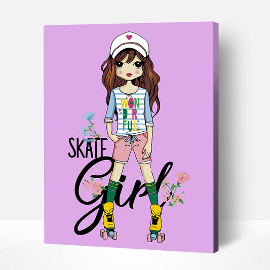 Artwille DIY Paint by Numbers for Adults and Kids - Skate Girl