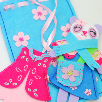 APLI Krapli - APLI Krapli Sewyourself Felt Toy Kit Toy Panda Precut Felt Stuffing Thread & Safe Needle Ages 6+