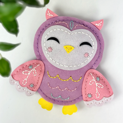 APLI Krapli - APLI Krapli Sewyourself Felt Toy Kit Owl Precut Felt Stuffing Thread & Safe Needle Ages 6+