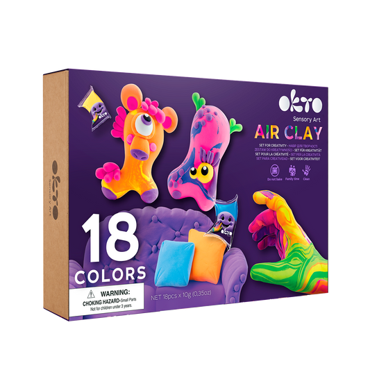 OKTO Air Clay Set for Creativity – 18 Colors