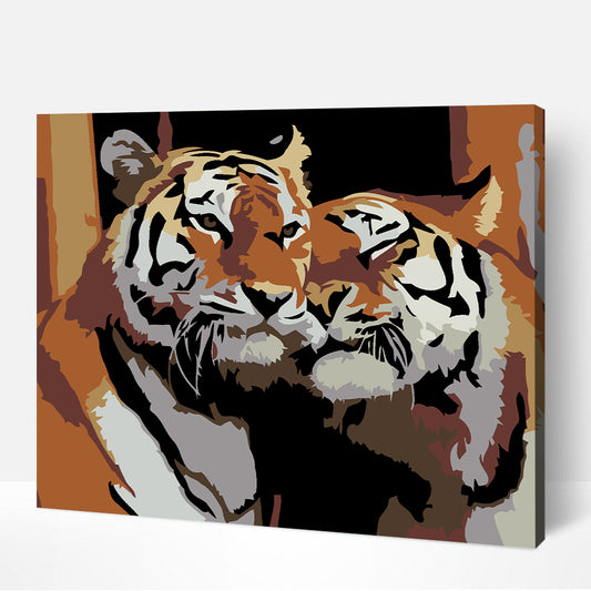 Artwille DIY Paint by Numbers for Adults and Kids - Tigers in Love