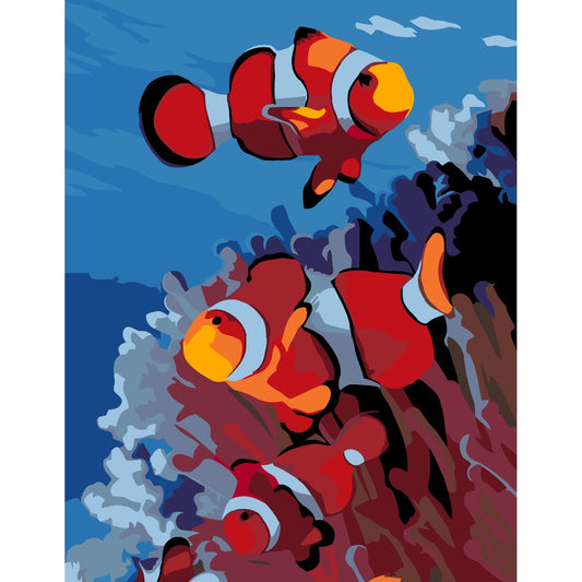 Artwille DIY Paint by Numbers for Adults and Kids - Fish in Coral