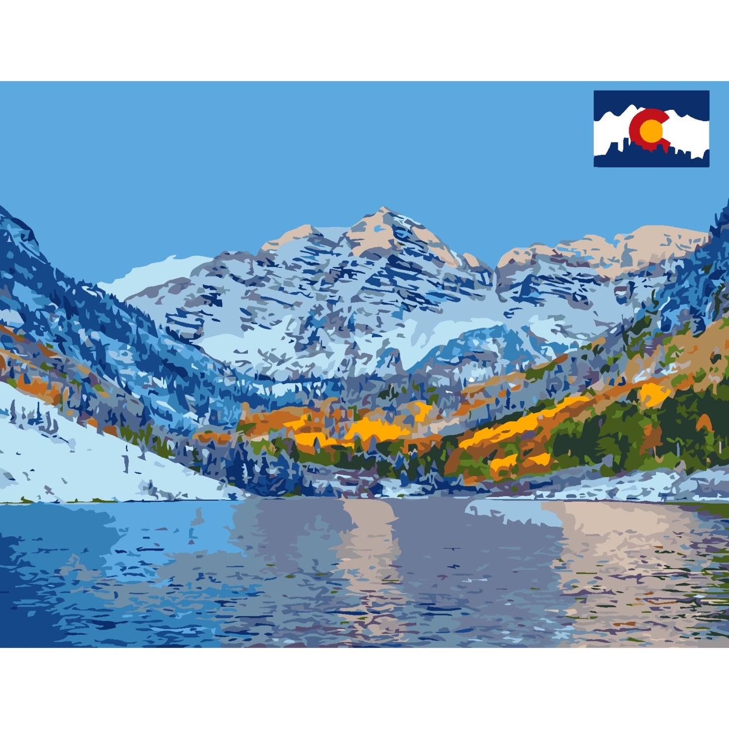 Artwille DIY Paint by Numbers for Adults and Kids - Lake in Colorado