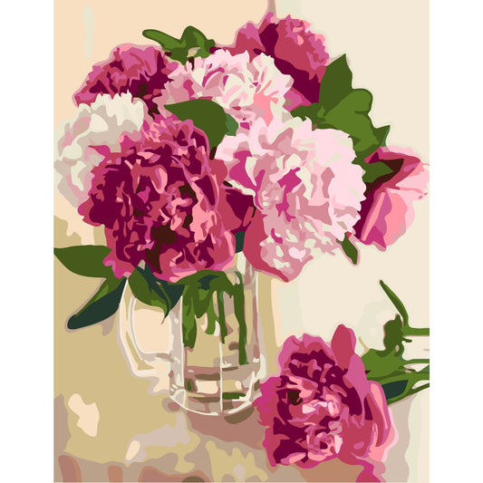 Artwille DIY Paint by Numbers for Adults and Kids - Pink Peonies