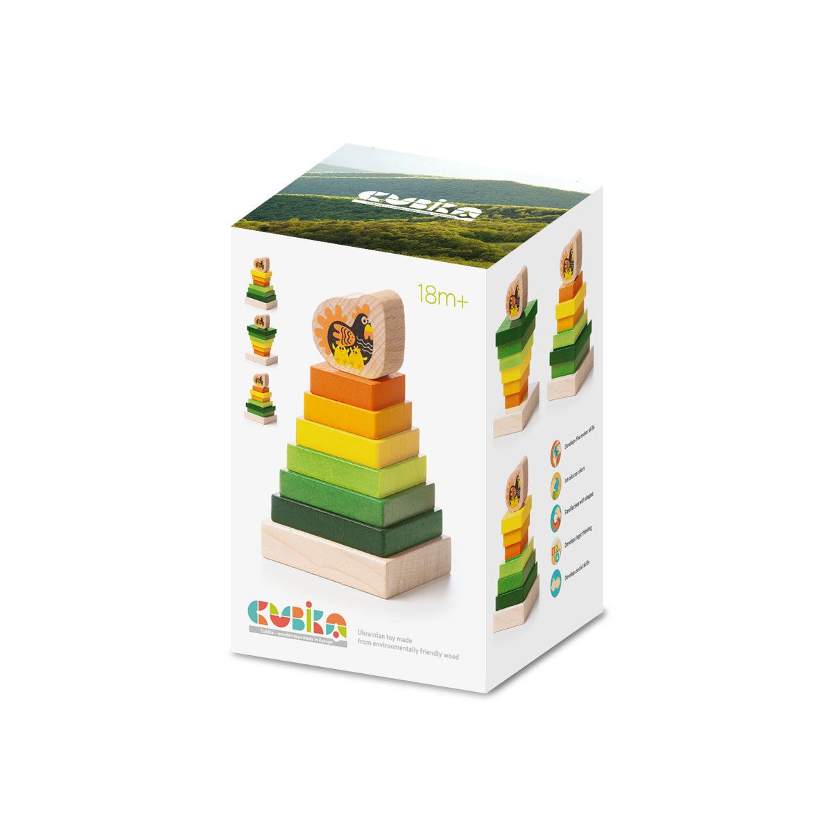 Wise Elk/Cubika Wooden Toy - Stacking Tower LD-15