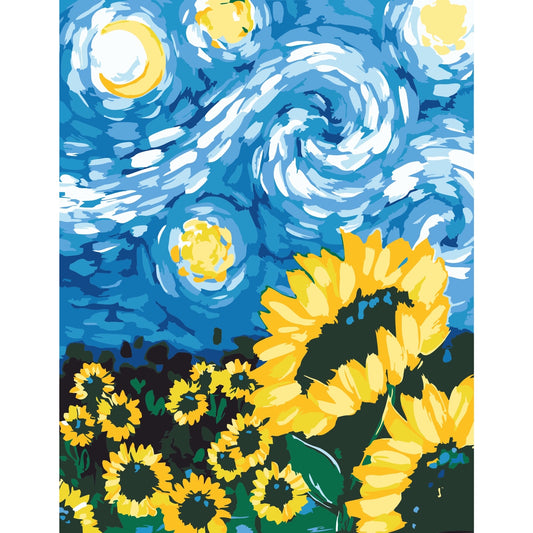 Artwille DIY Paint by Numbers for Adults and Kids - Flowers of the Sun