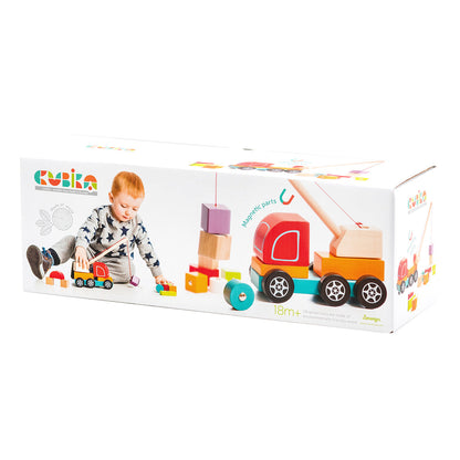 Wise Elk/Cubika Wooden toy - Crane Truck