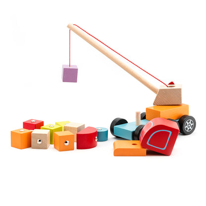 Wise Elk/Cubika Wooden toy - Crane Truck