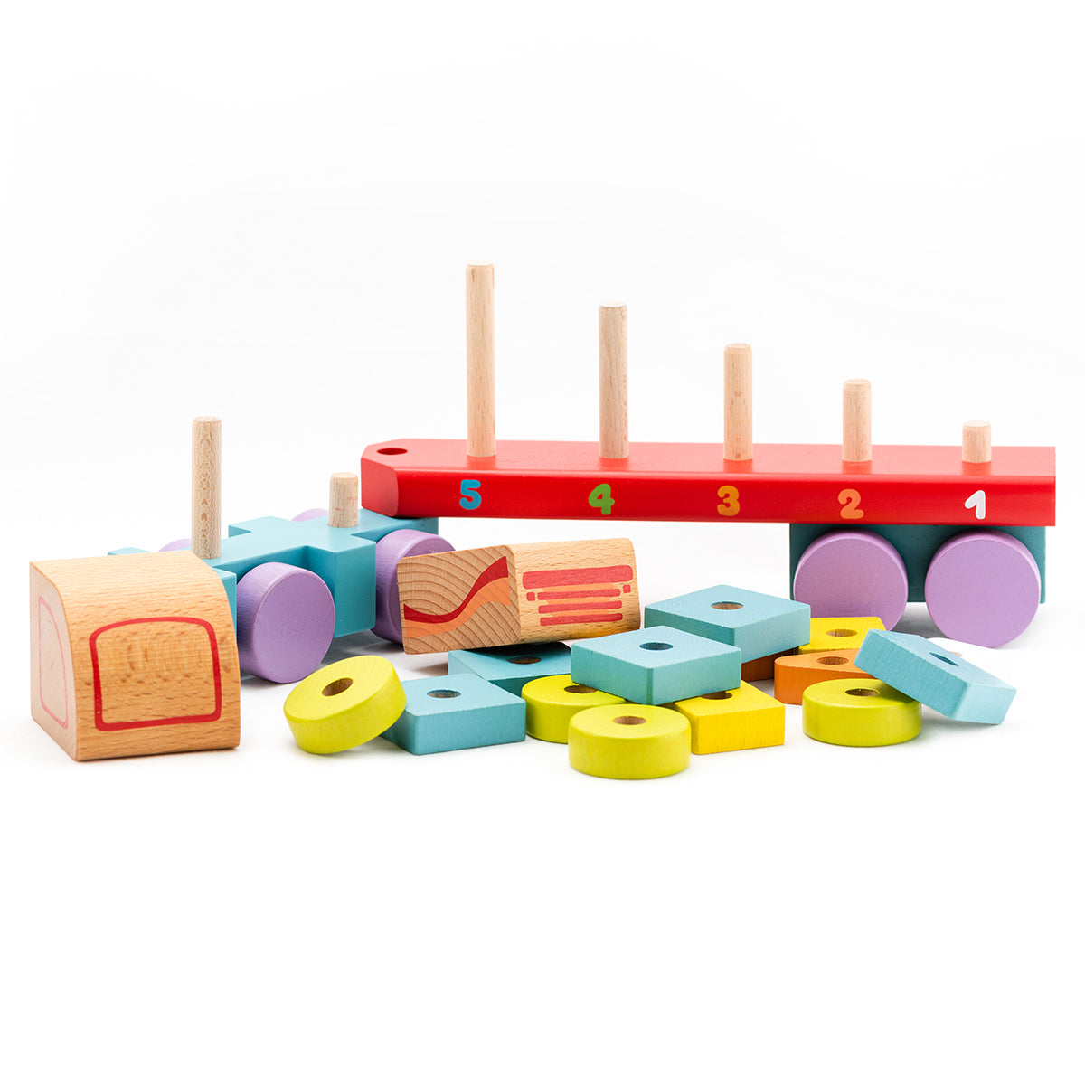 Wise Elk/Cubika Wooden toy - Truck with Bricks LM-13