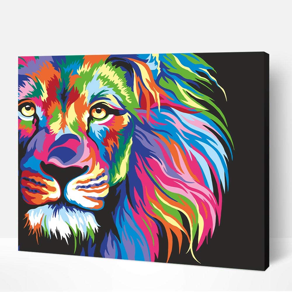 Artwille DIY Paint by Numbers for Adults and Kids - Neon Lion