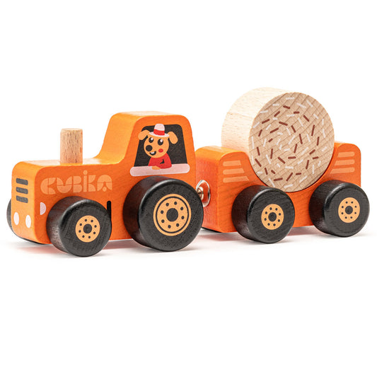 Wise Elk/Cubika Wooden Toy - Tractor