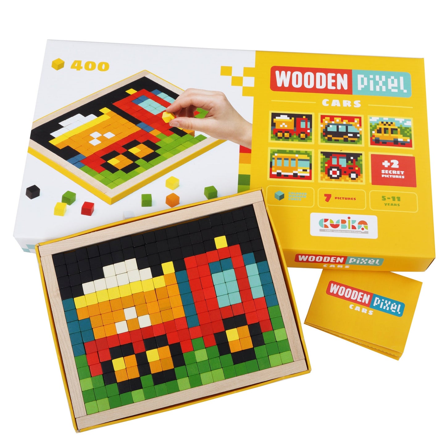 Wise Elk/Cubika Wooden Mosaic Kit - Wooden Pixels Cars, 400 pcs.